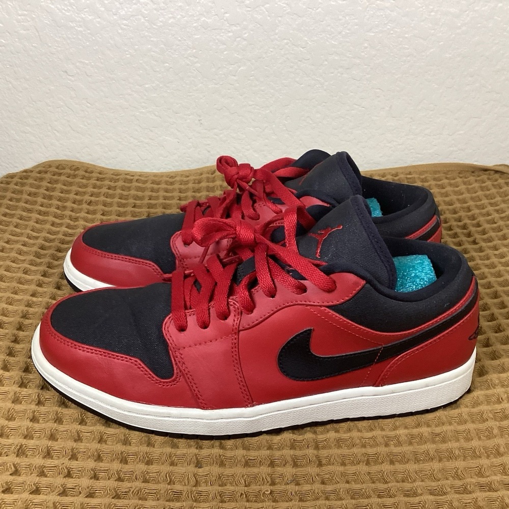 Air Jordan 1 Retro Low Gym Red Men's Sz 9 Gym Red White Black 553558-602 Nike
